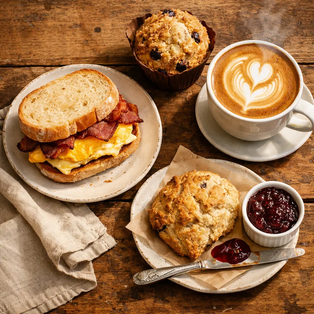 Fresh breakfast spread at The Rolling Pin