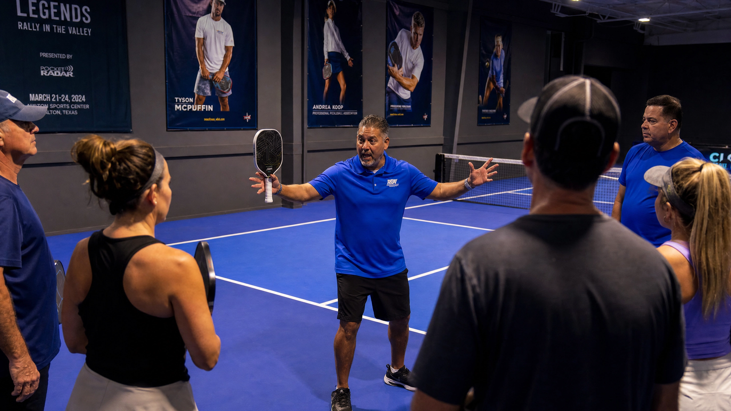 Coach teaching pickleball workshop