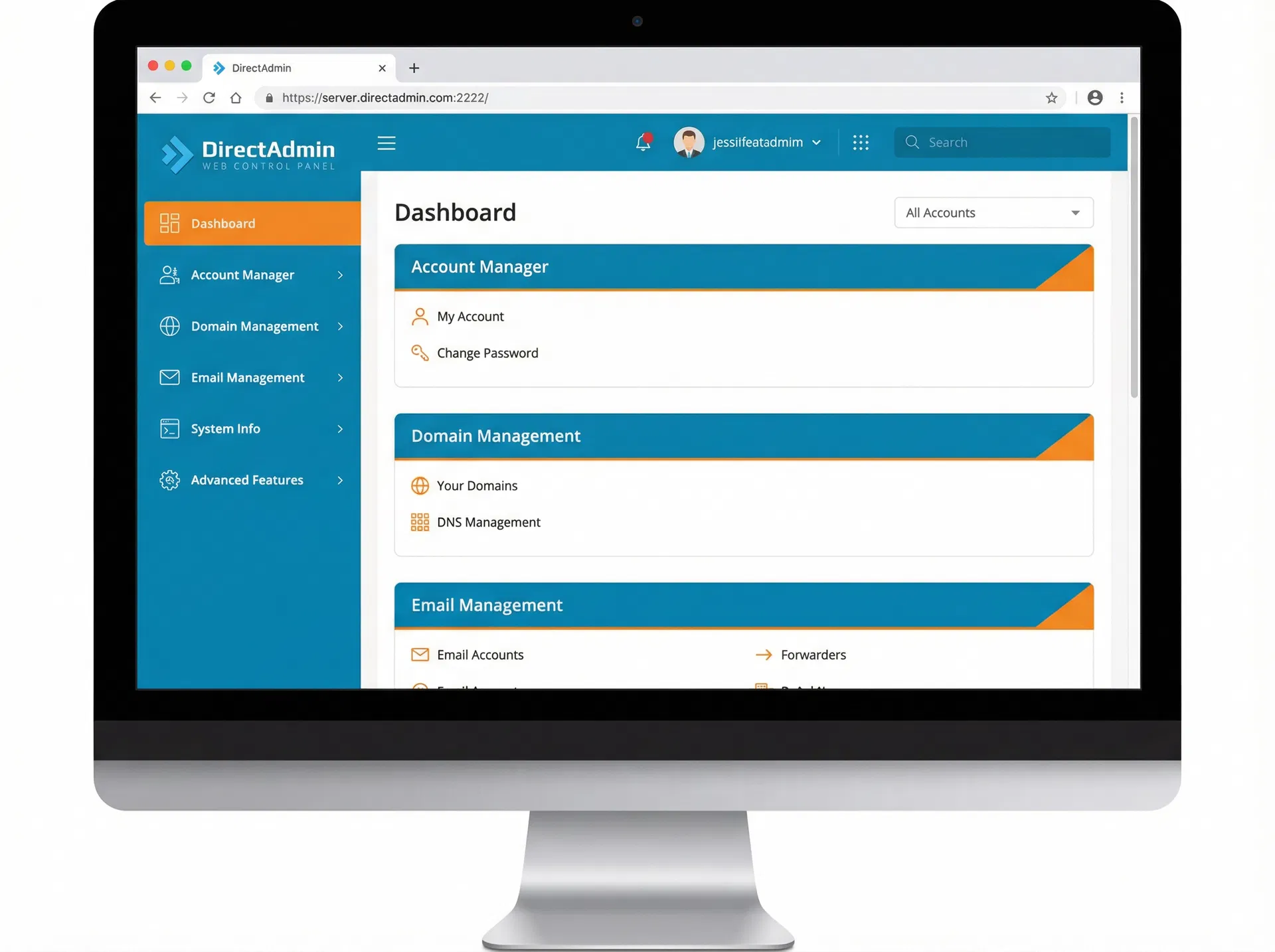 Paso 2: Dashboard DirectAdmin