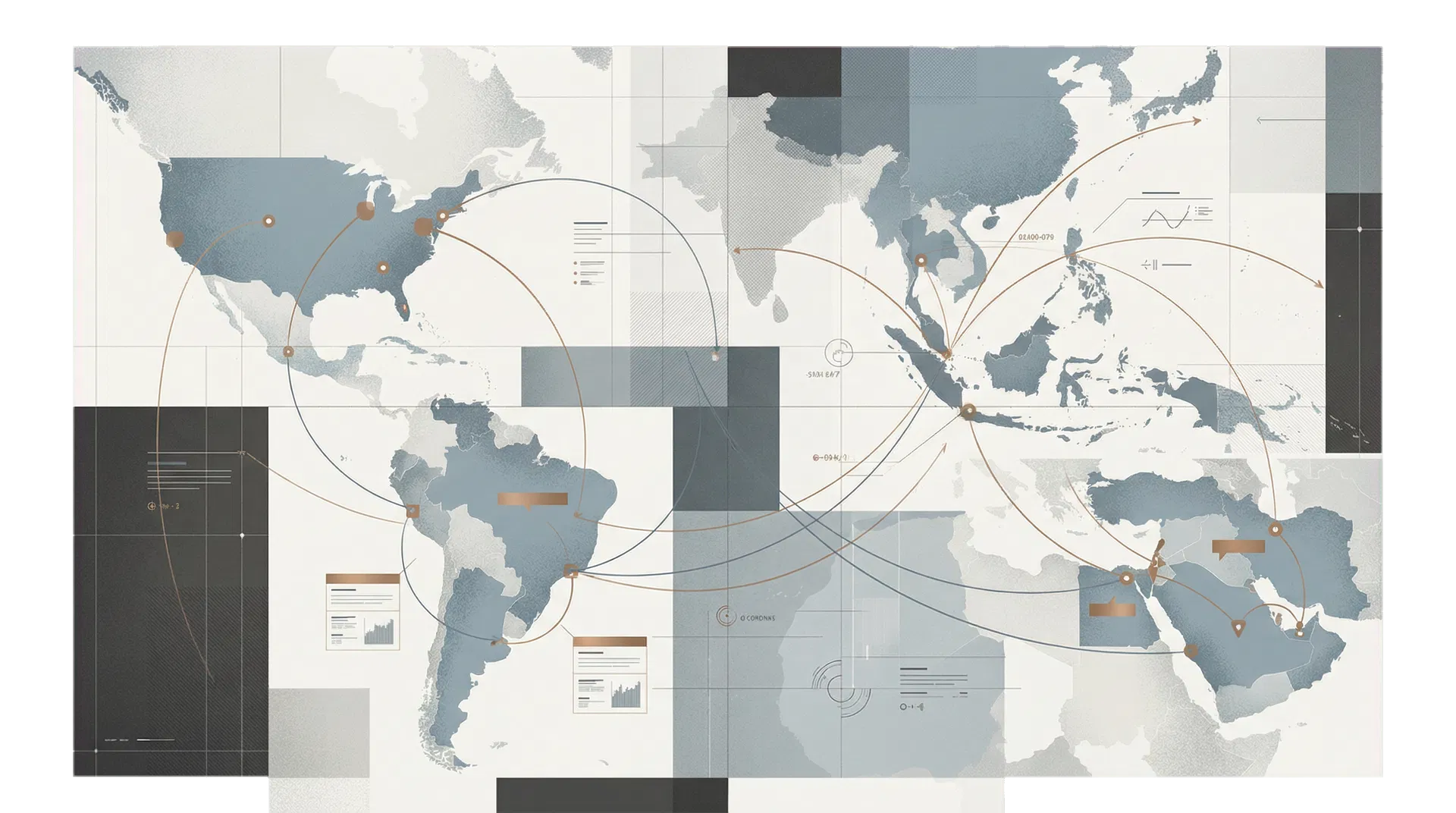 Strategic map visualization of the markets covered by Nexus