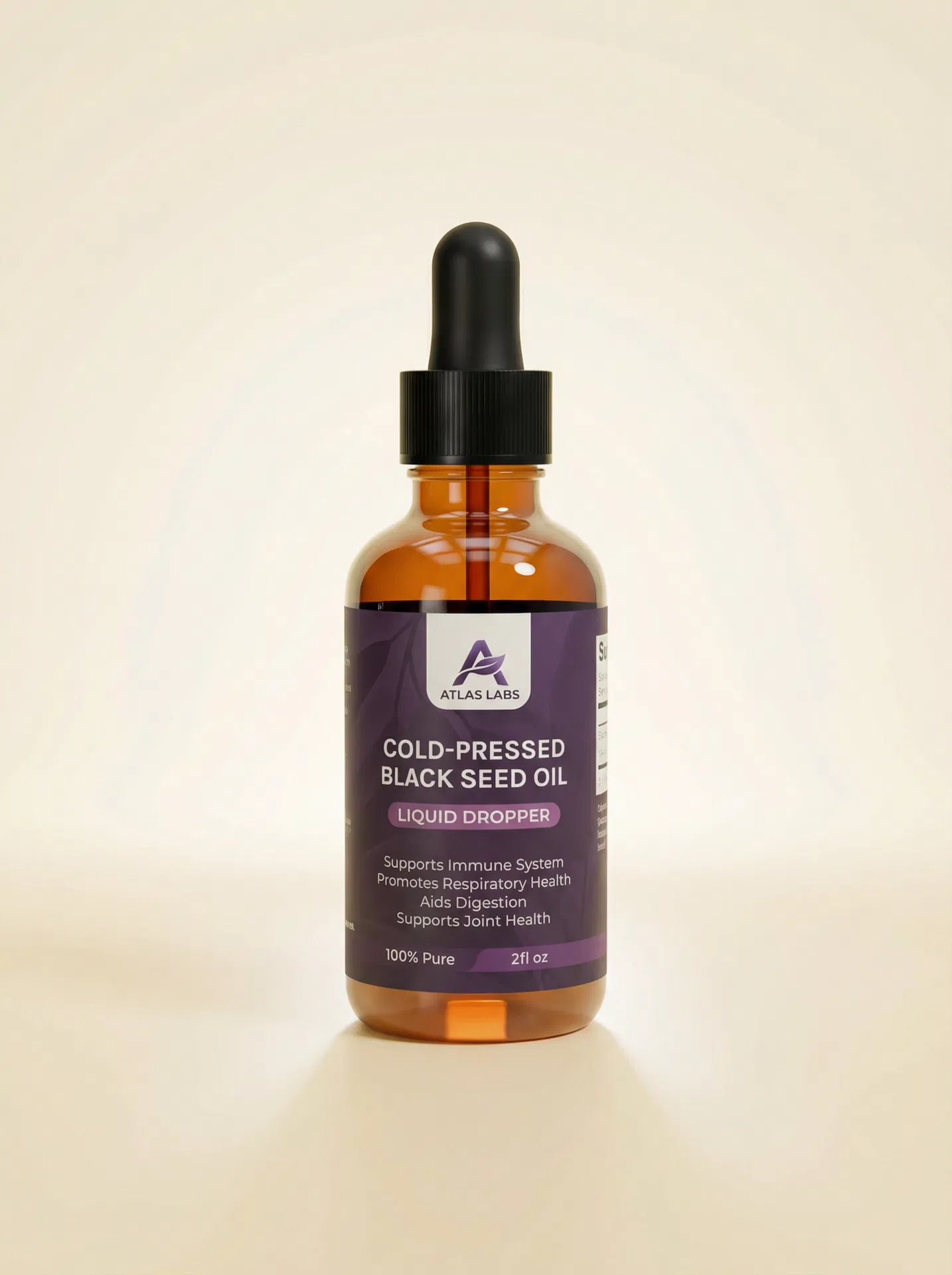 Atlas Labs Black Seed Oil 2oz dropper bottle
