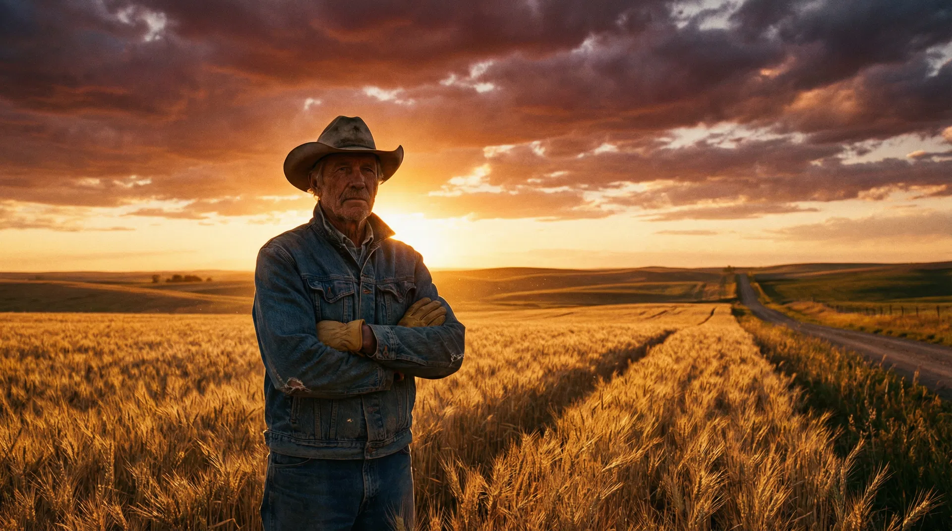 American heartland at golden hour