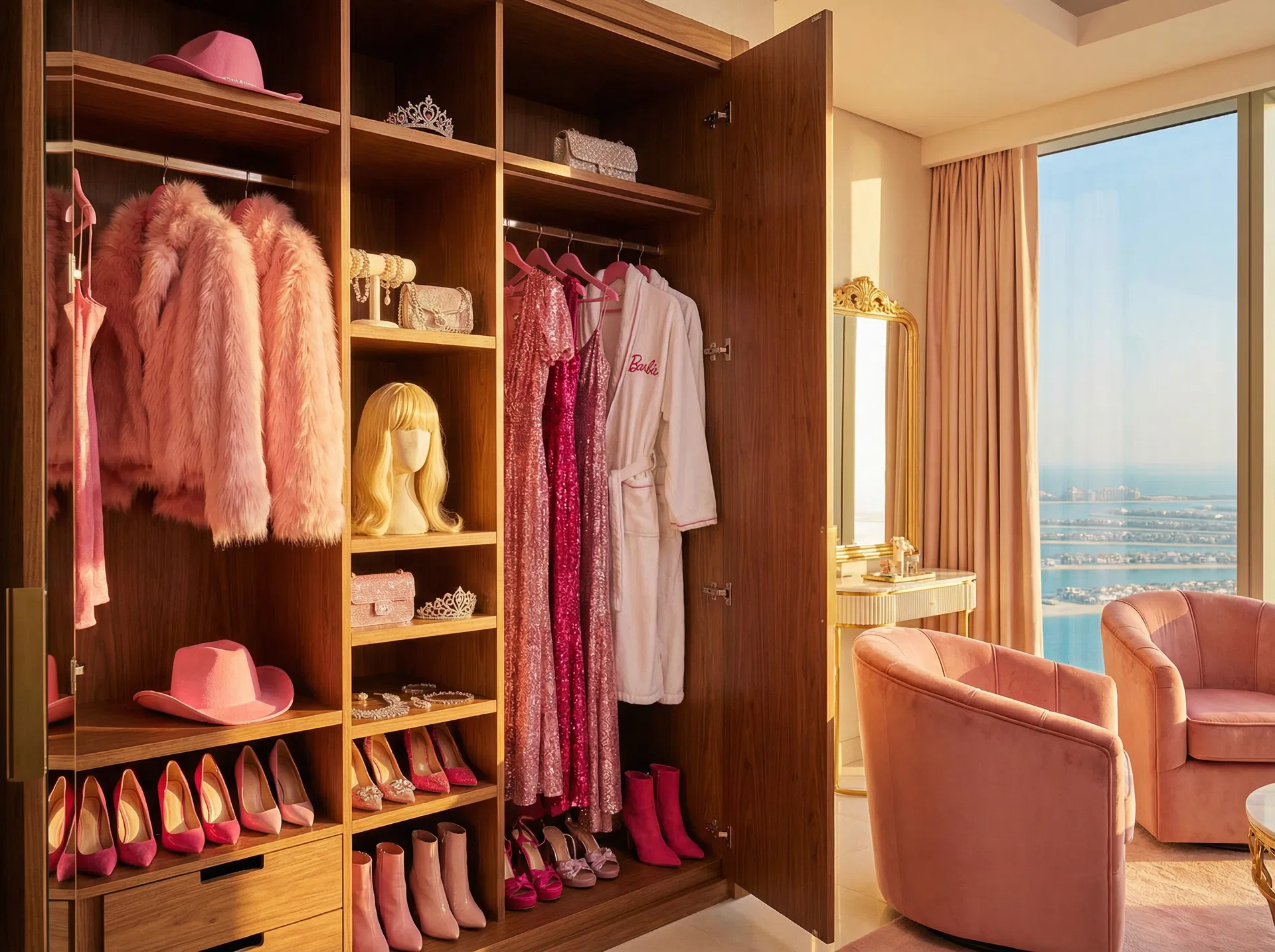 Barbie dress-up wardrobe