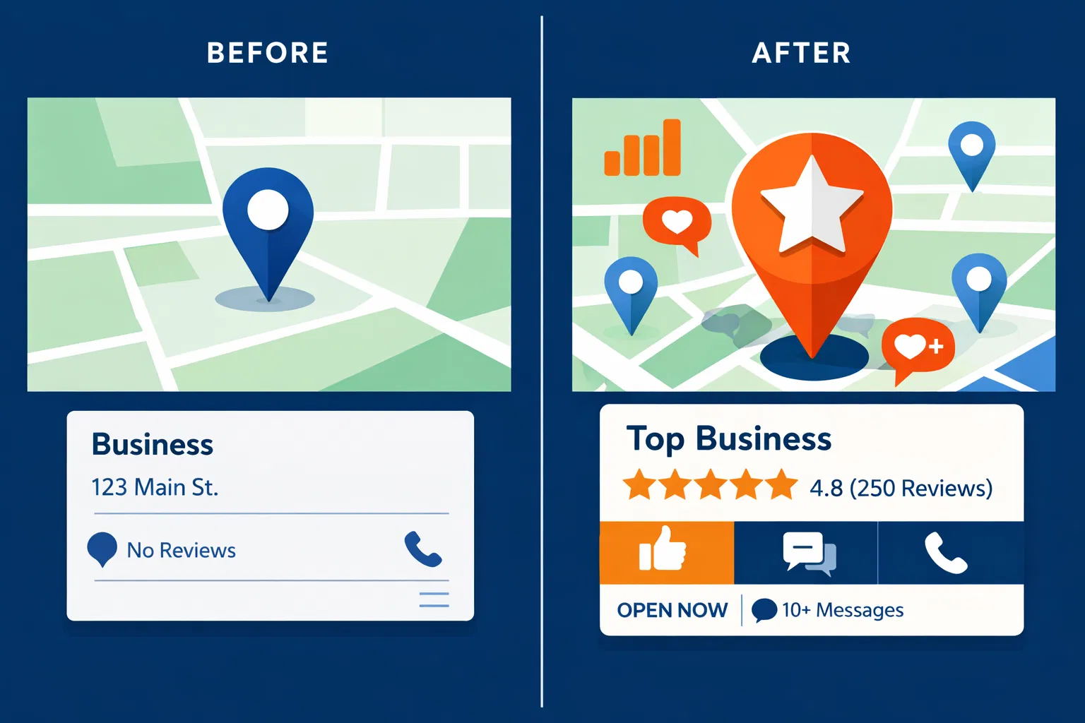 Otimização Google Maps - Antes e Depois