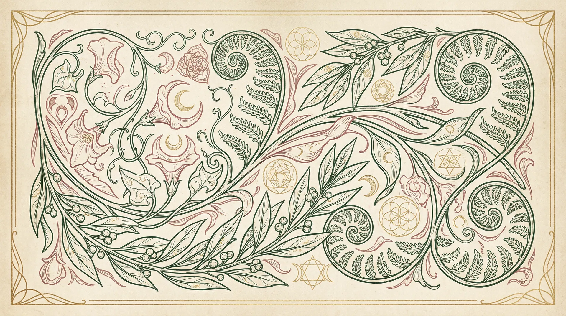 Botanical sacred feminine illustration