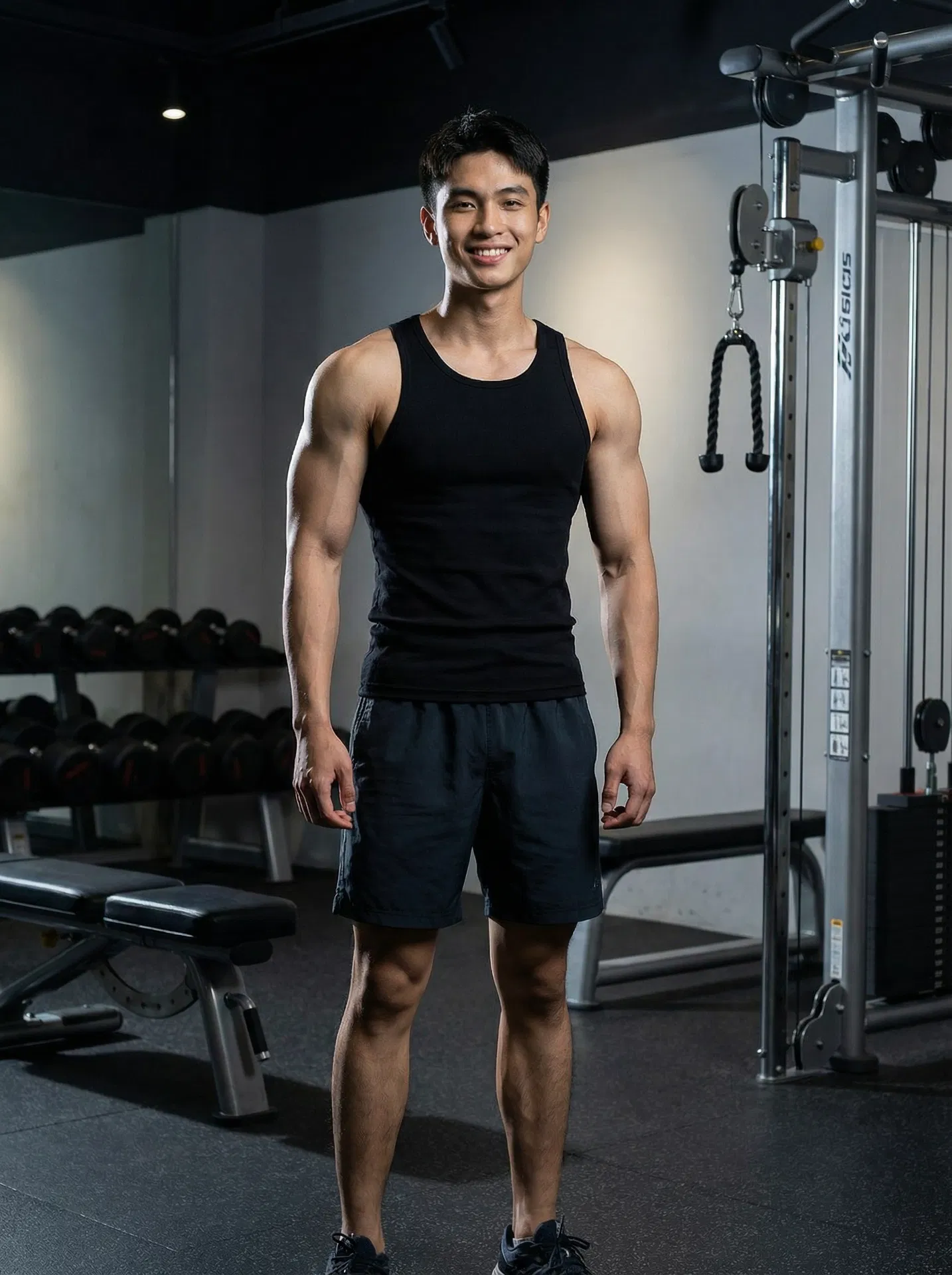 Minh Quân sau khi tập tại Power Gym