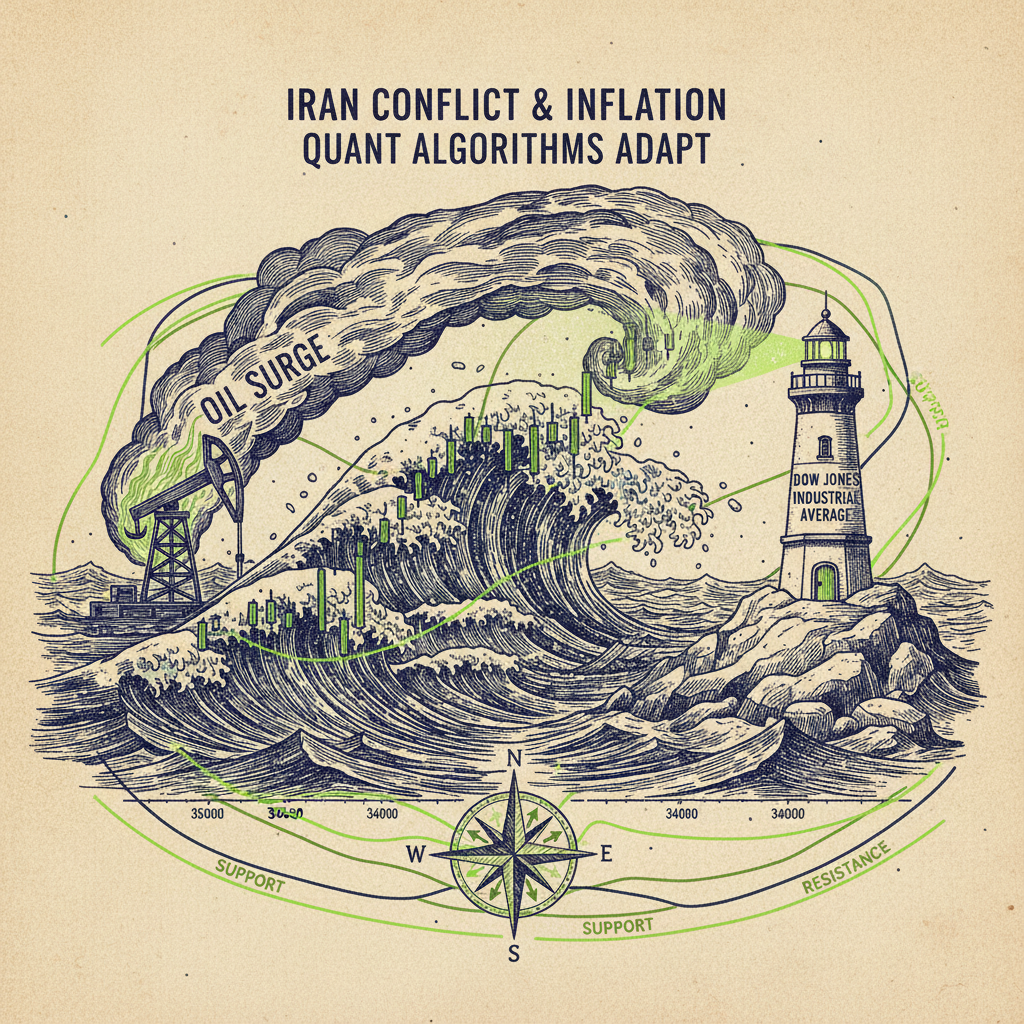 Quant Algorithms Adapt to Iran Conflict & Inflation: Oil Surges, Dow Dips