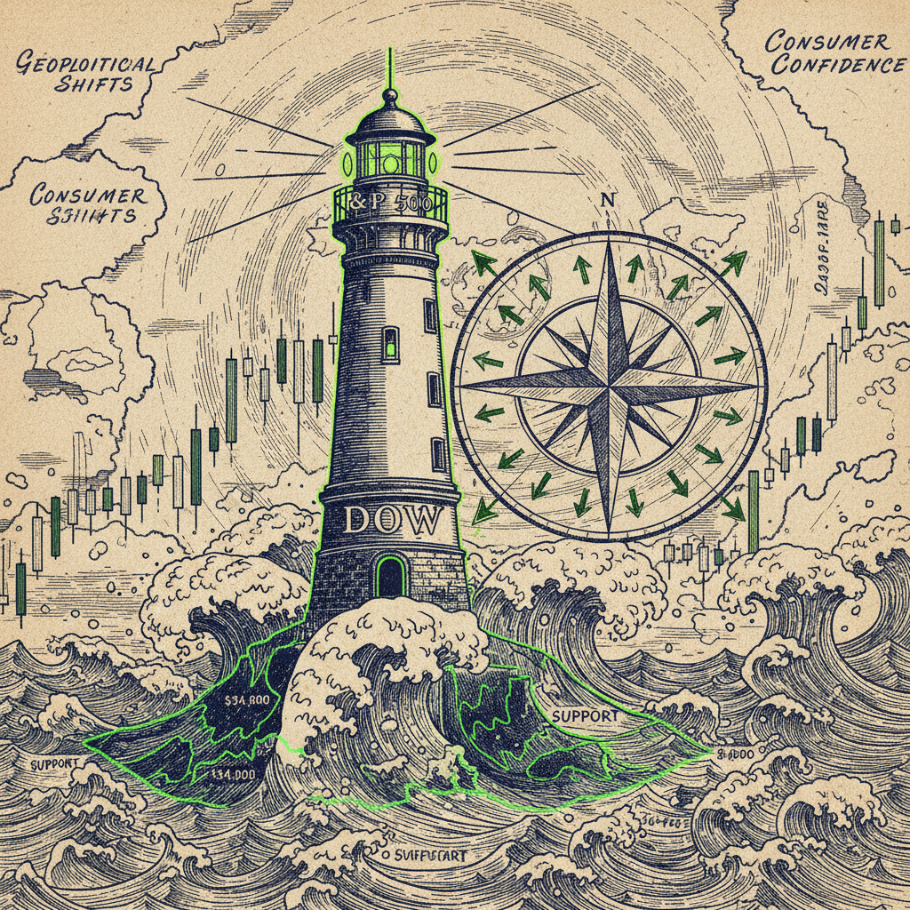 Algo Strategies Navigate Geopolitical Shifts: Dow Rally & S&P 500 Declines Analyzed