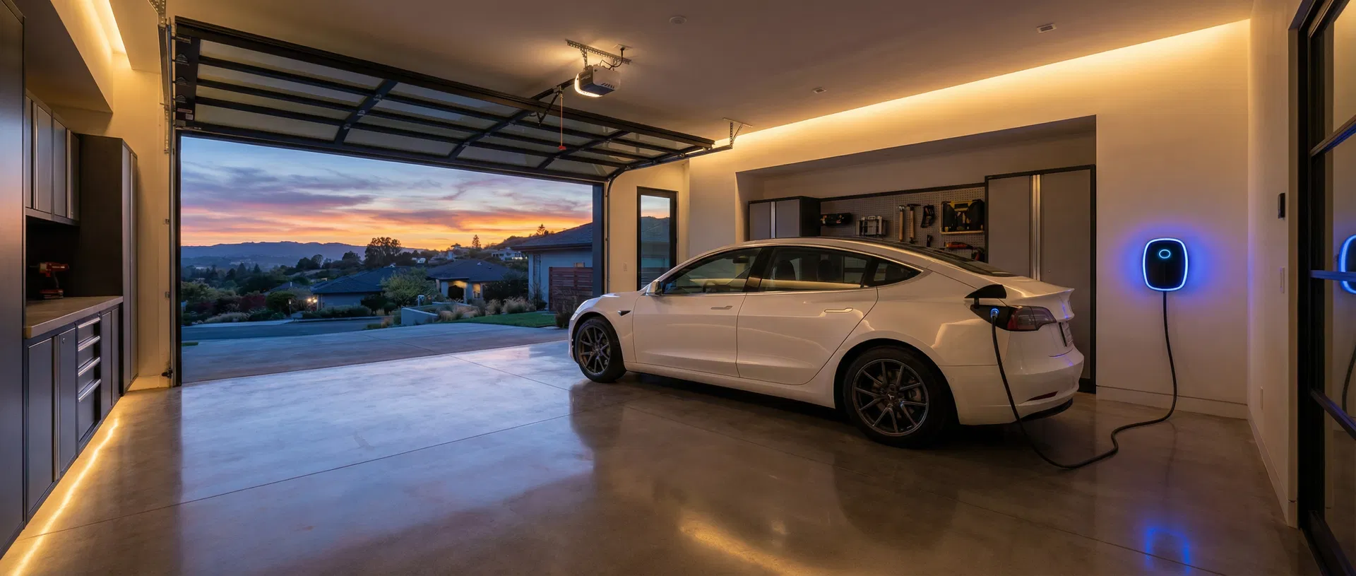 Modern home EV charger installation