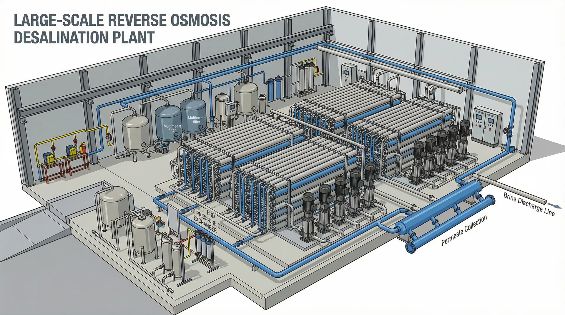 Seawater RO with ERD