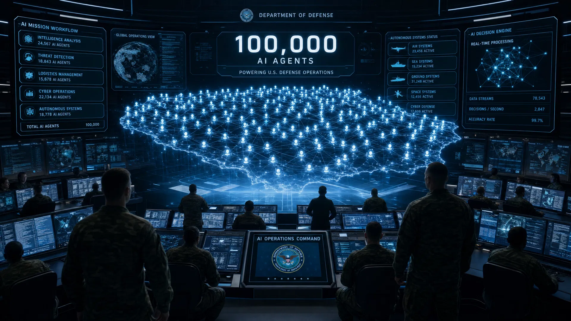 Pentagon Deploys 100,000 AI Agents to Reshape Federal Workforce Operations
