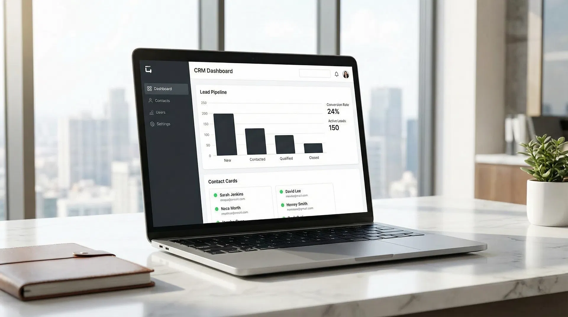 ARG CRM dashboard showing lead pipeline