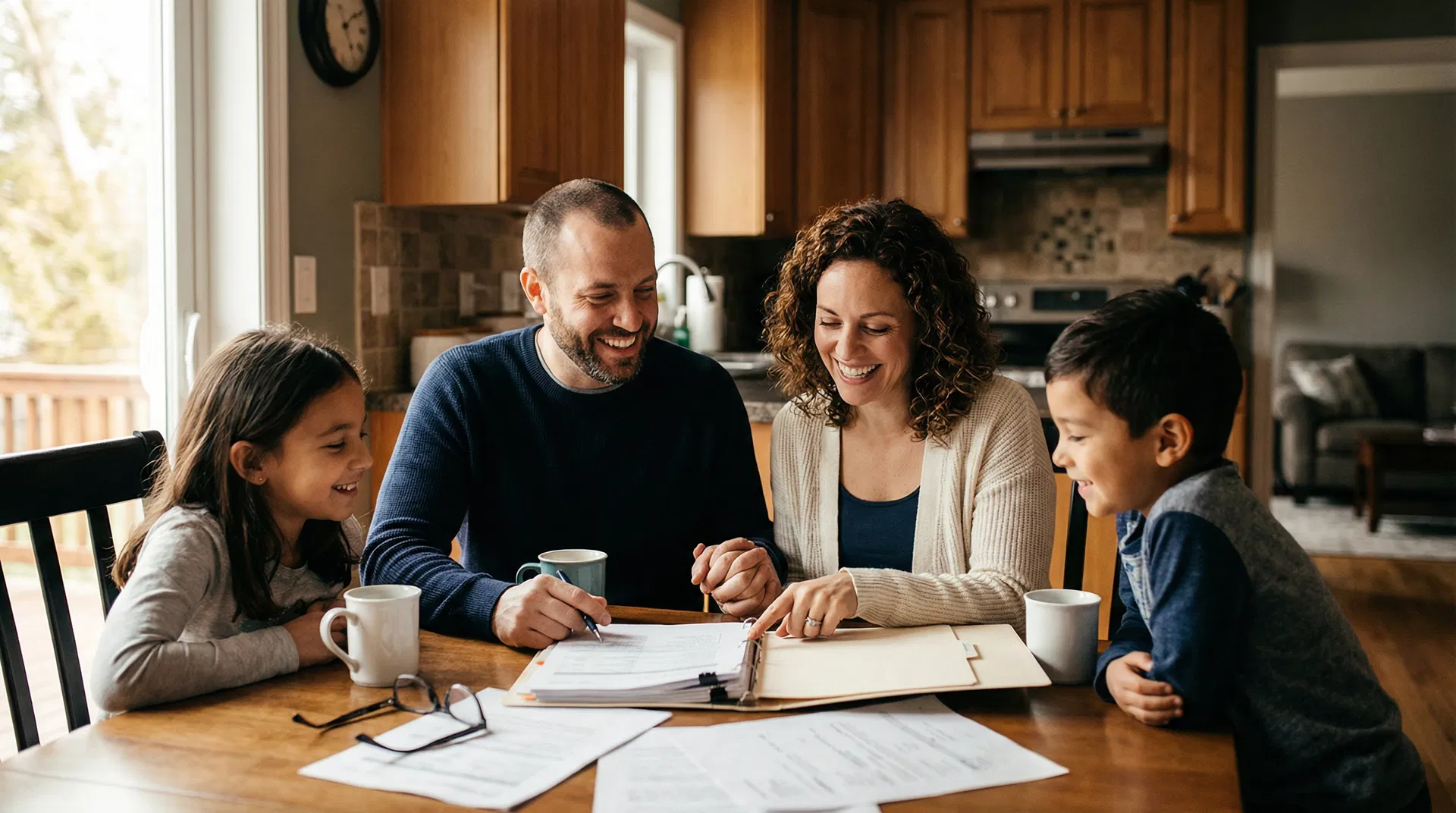 Family reviewing healthcare options together