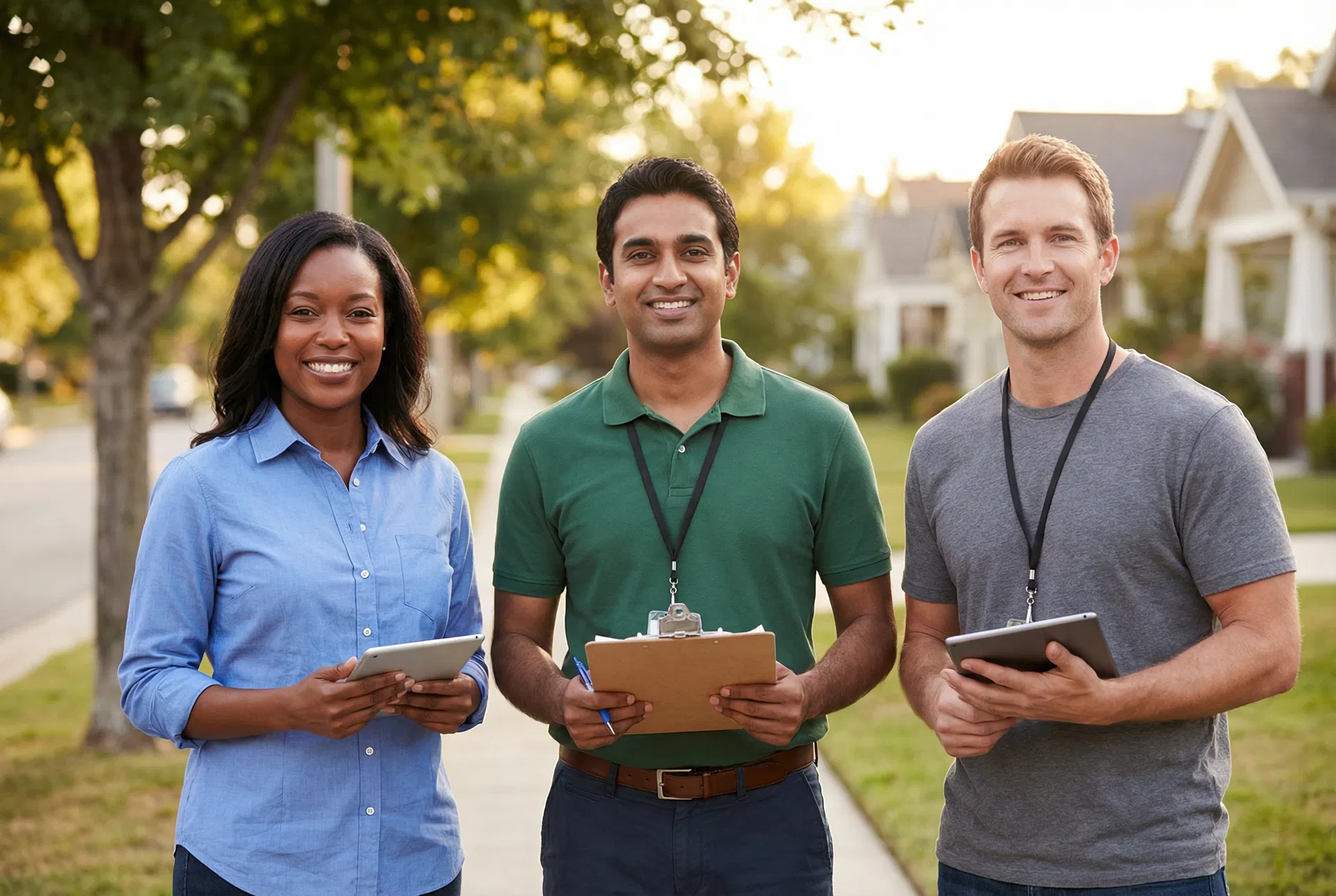 Door-to-door sales team