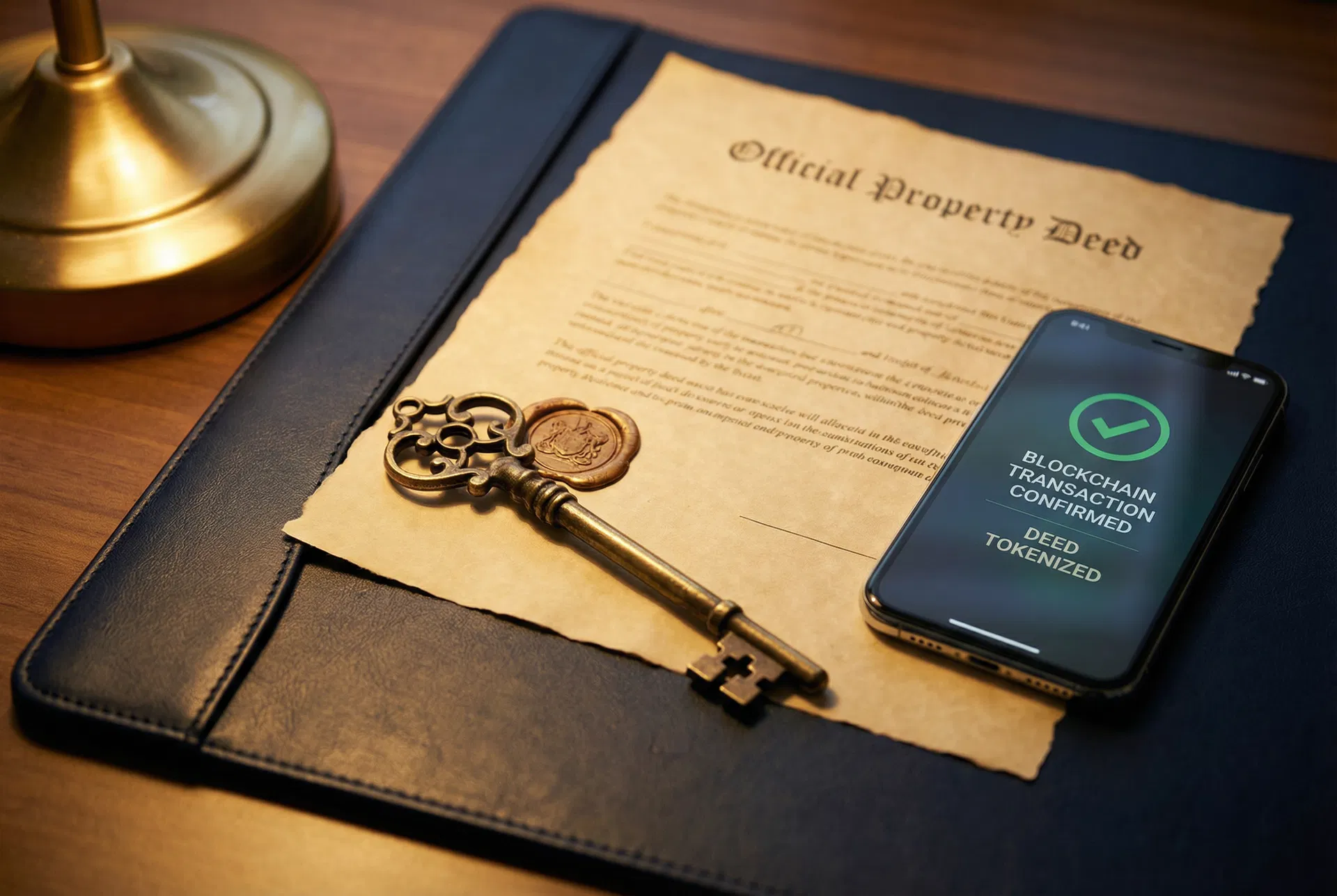 Property deed secured on blockchain