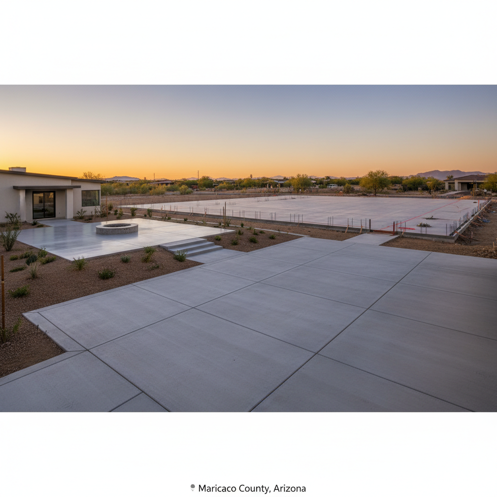 Concrete slab pouring and finishing (foundations, patios, driveways)