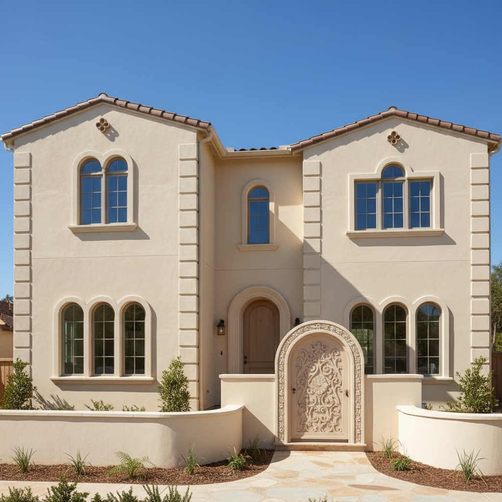c&c castillo's Masonry stucco team at work in Austin