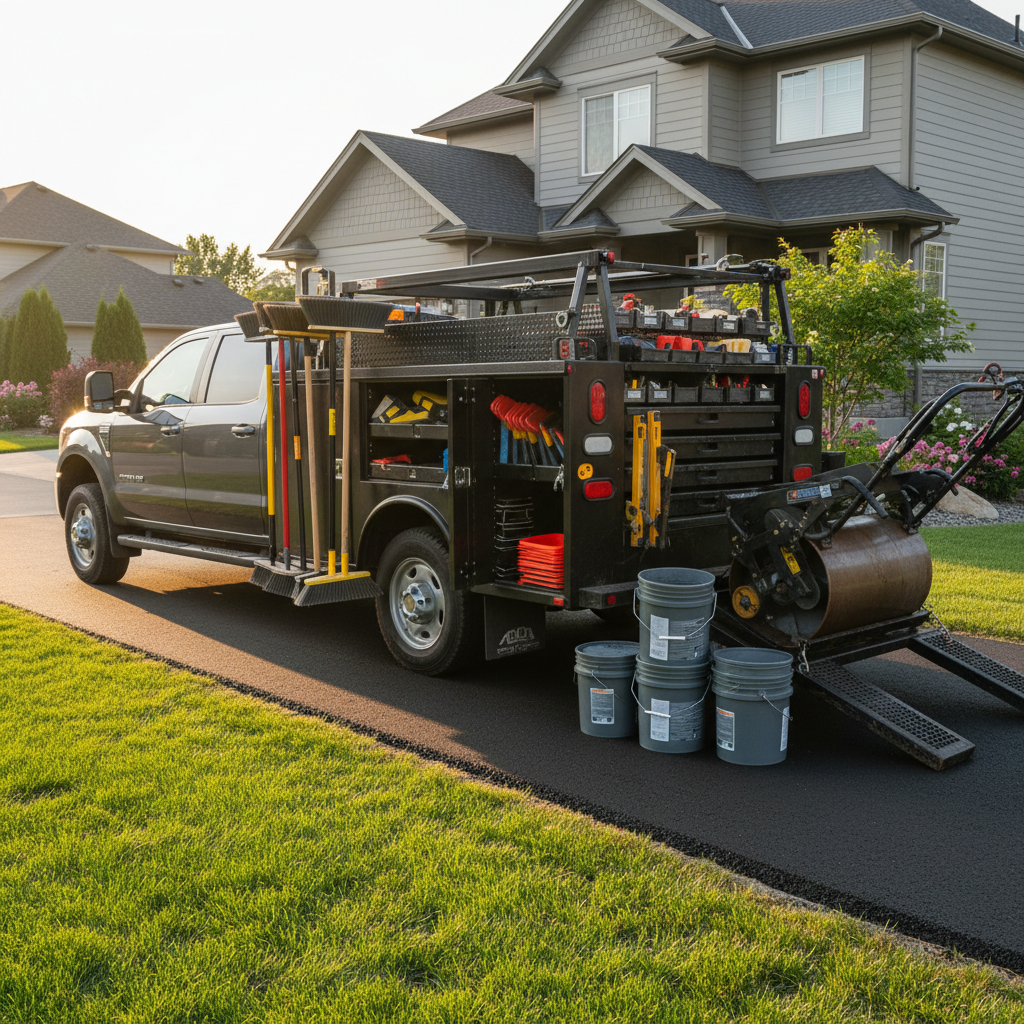 Hart Asphalt and Sealing Company team at work in Vista