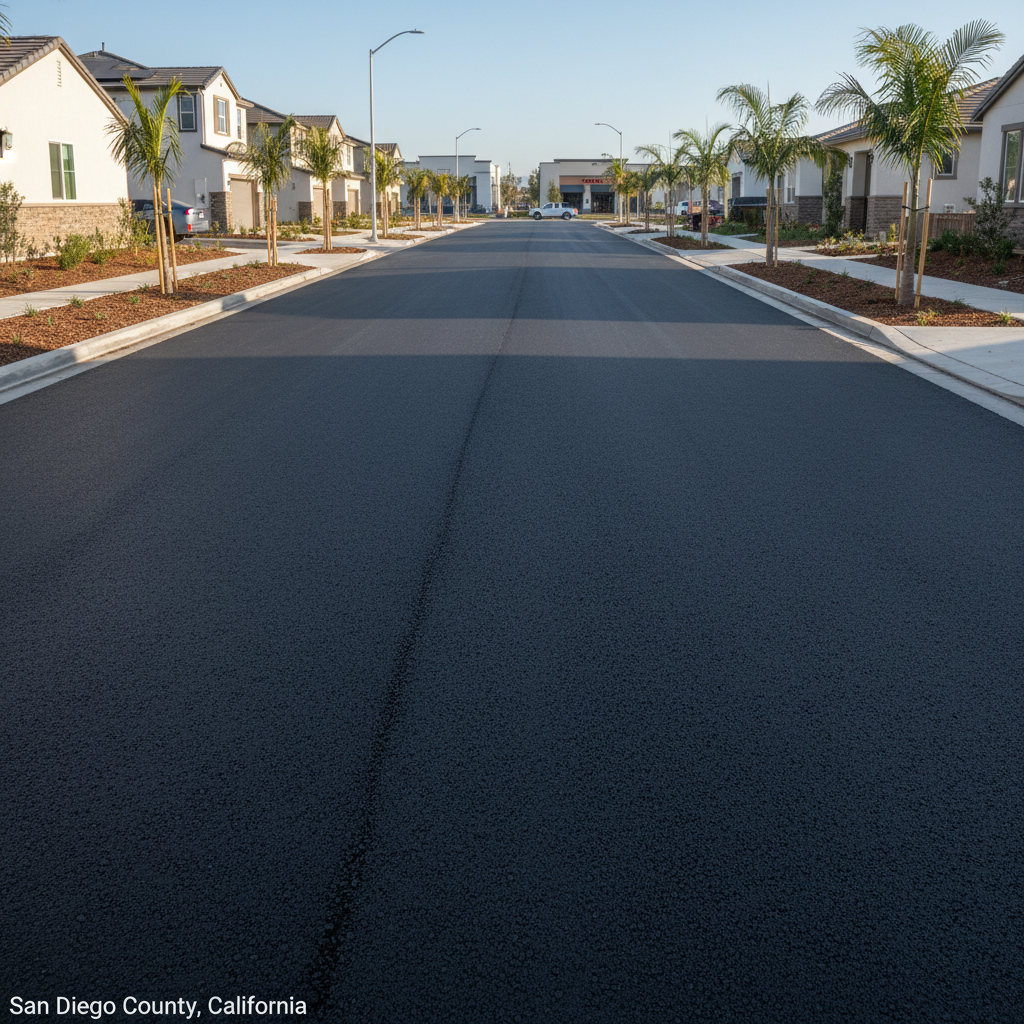 Asphalt Paving (new construction) in San Diego County, California