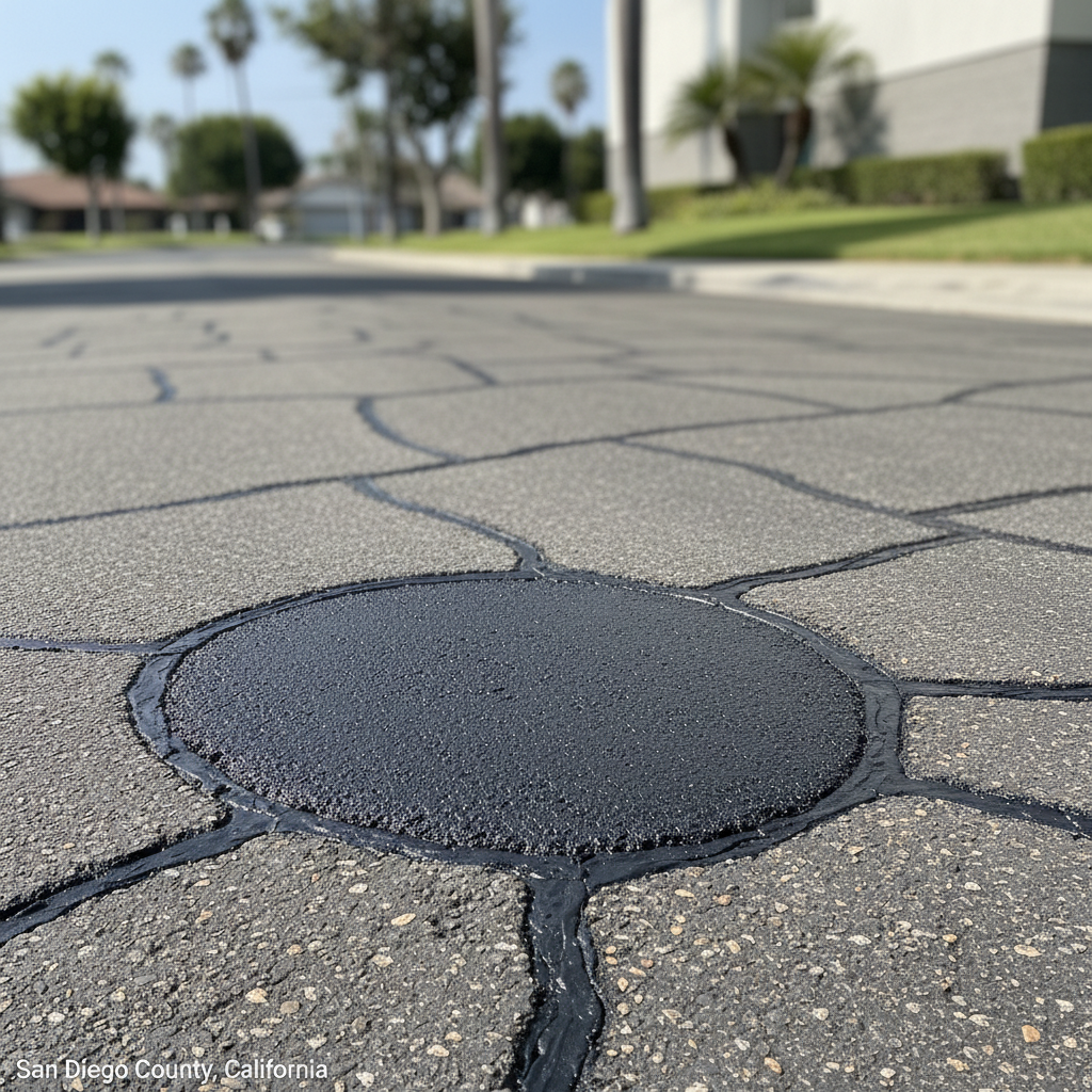 Asphalt Repair (pothole patching, crack filling) in San Diego County, California