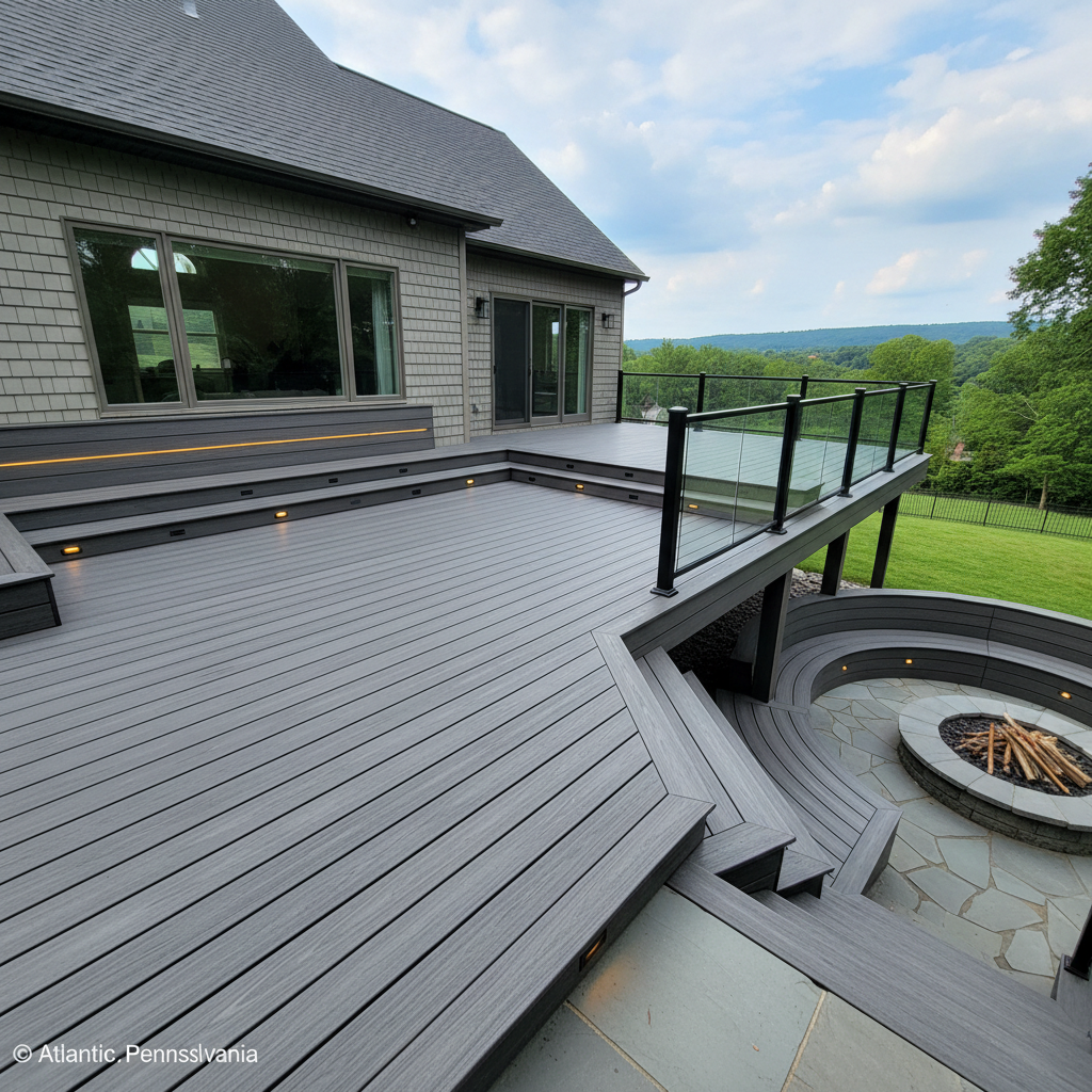 Composite deck installation (Trex, Azek, TimberTech) in Atlantic, Pennsylvania