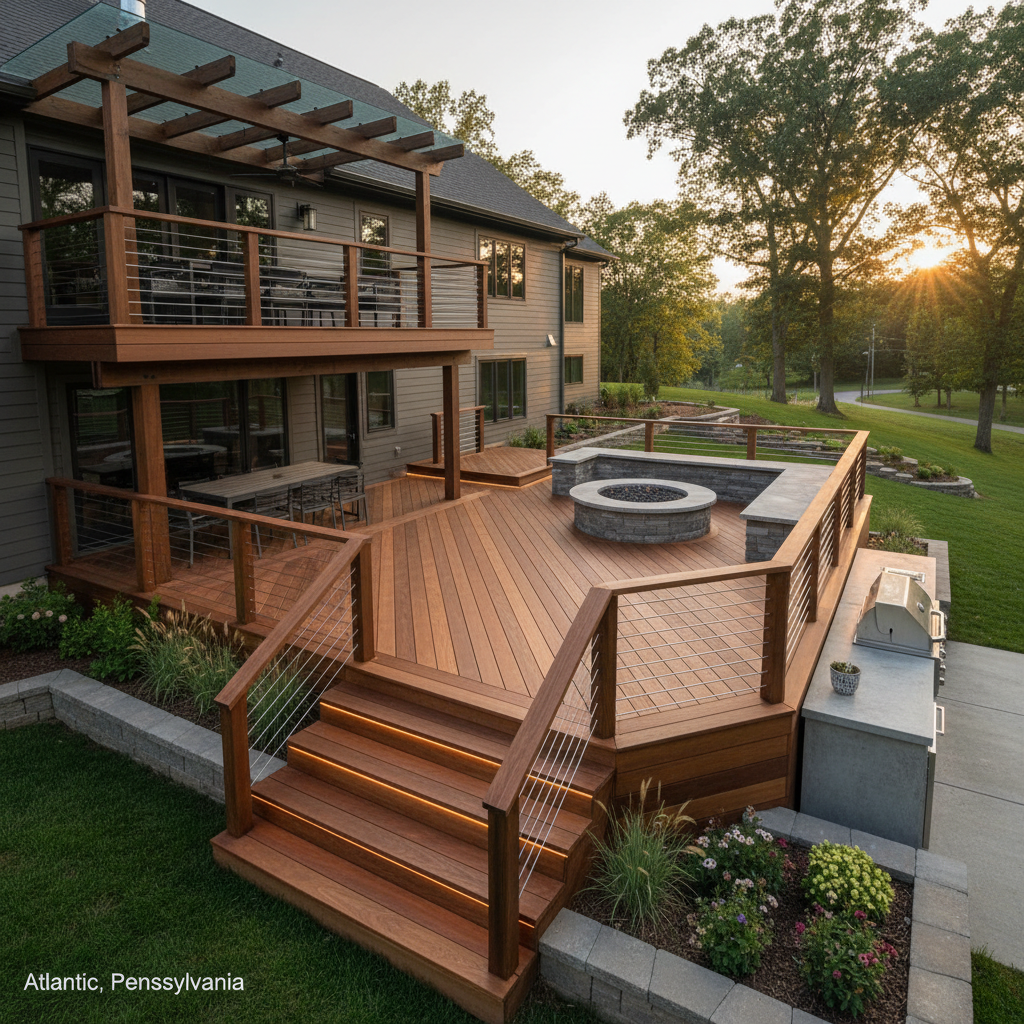Custom deck design and construction in Atlantic, Pennsylvania