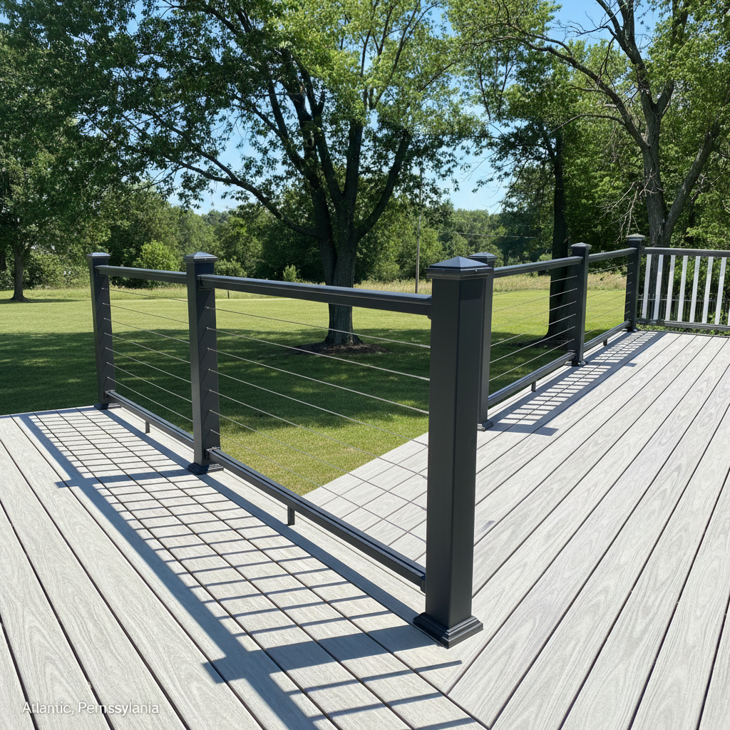 Deck railing installation (wood, composite, aluminum, cable) in Atlantic, Pennsylvania
