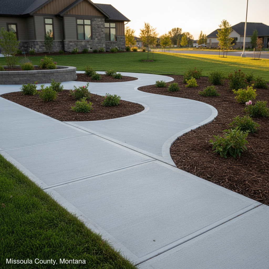 Concrete Sidewalk and Walkway Installation in Missoula County, Montana