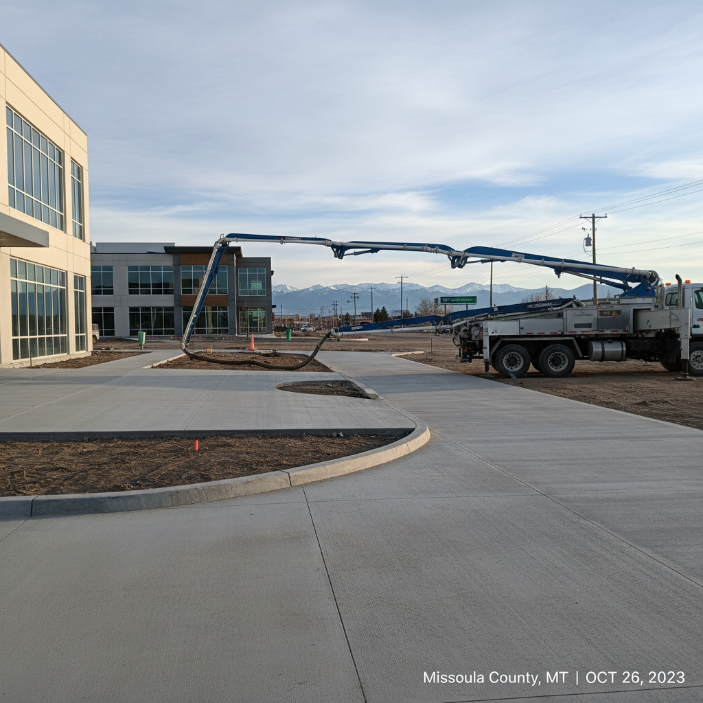 Concrete pumping services in Missoula County, Montana