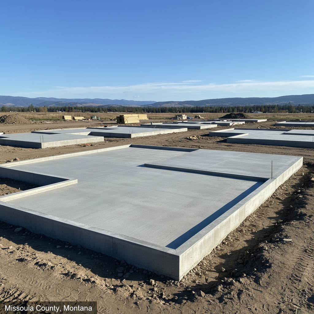 Concrete foundations and slabs in Missoula County, Montana