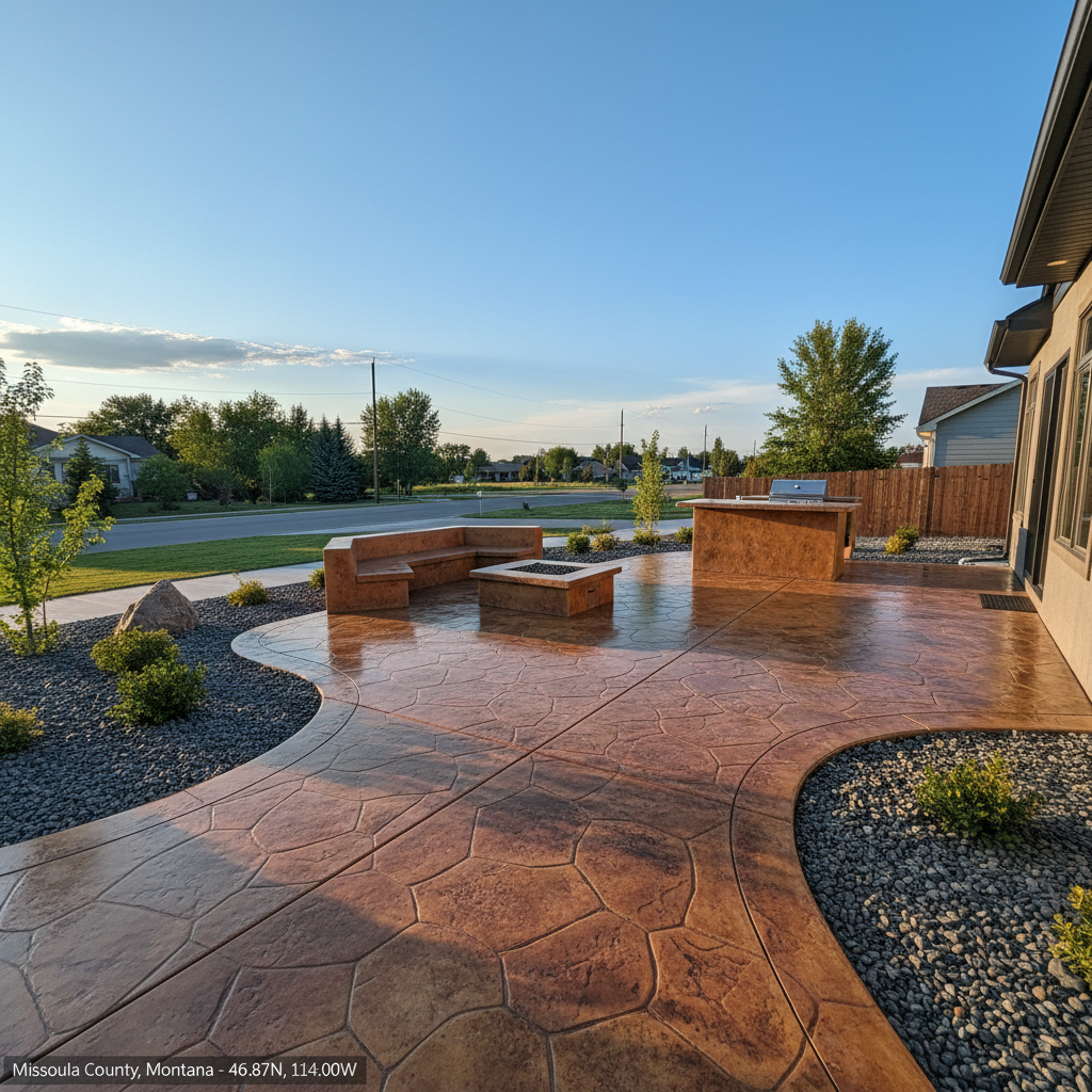 Decorative concrete (stamping, staining, polishing) in Missoula County, Montana