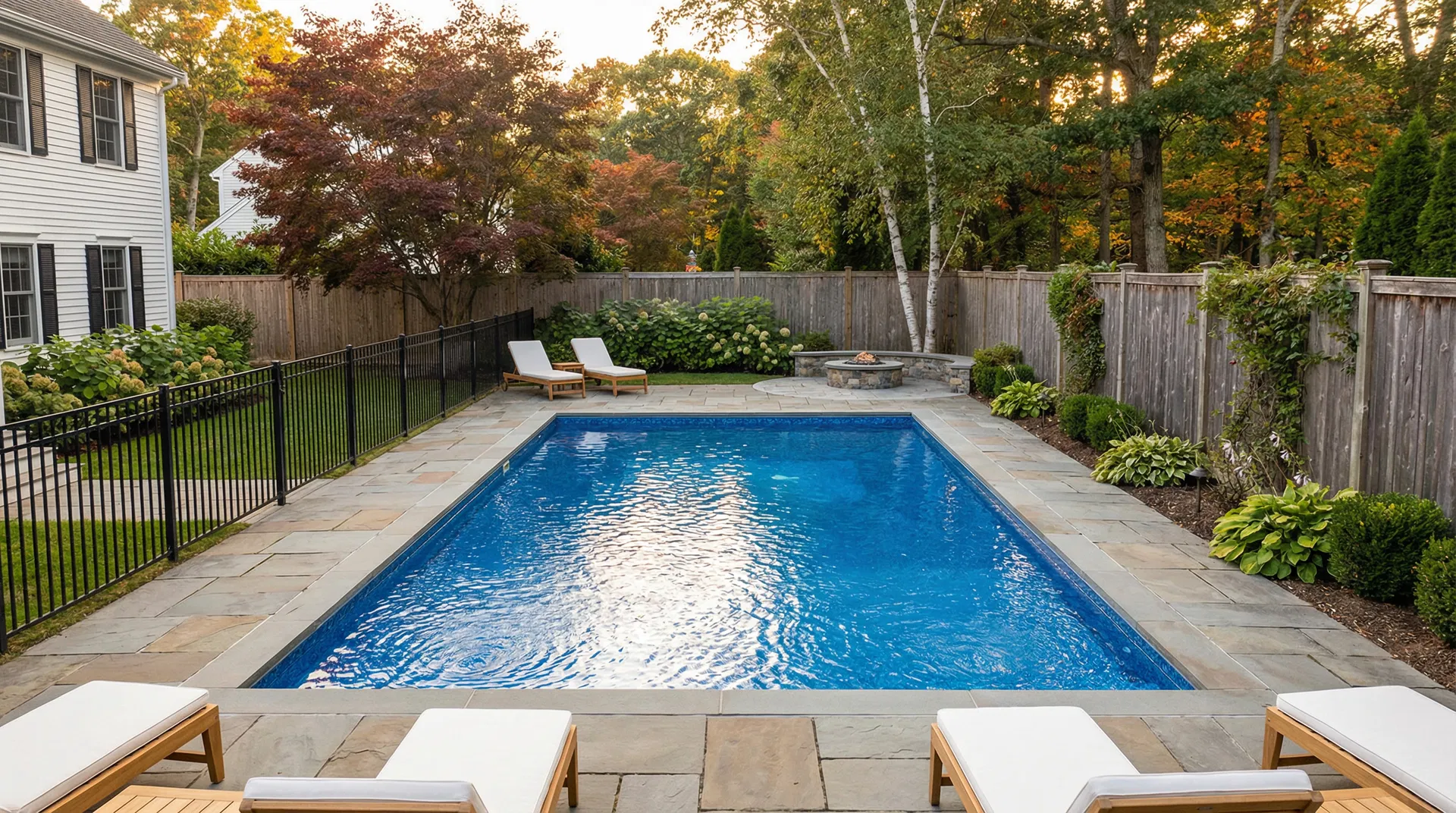 Vinyl liner pool installation in North Brookfield, MA