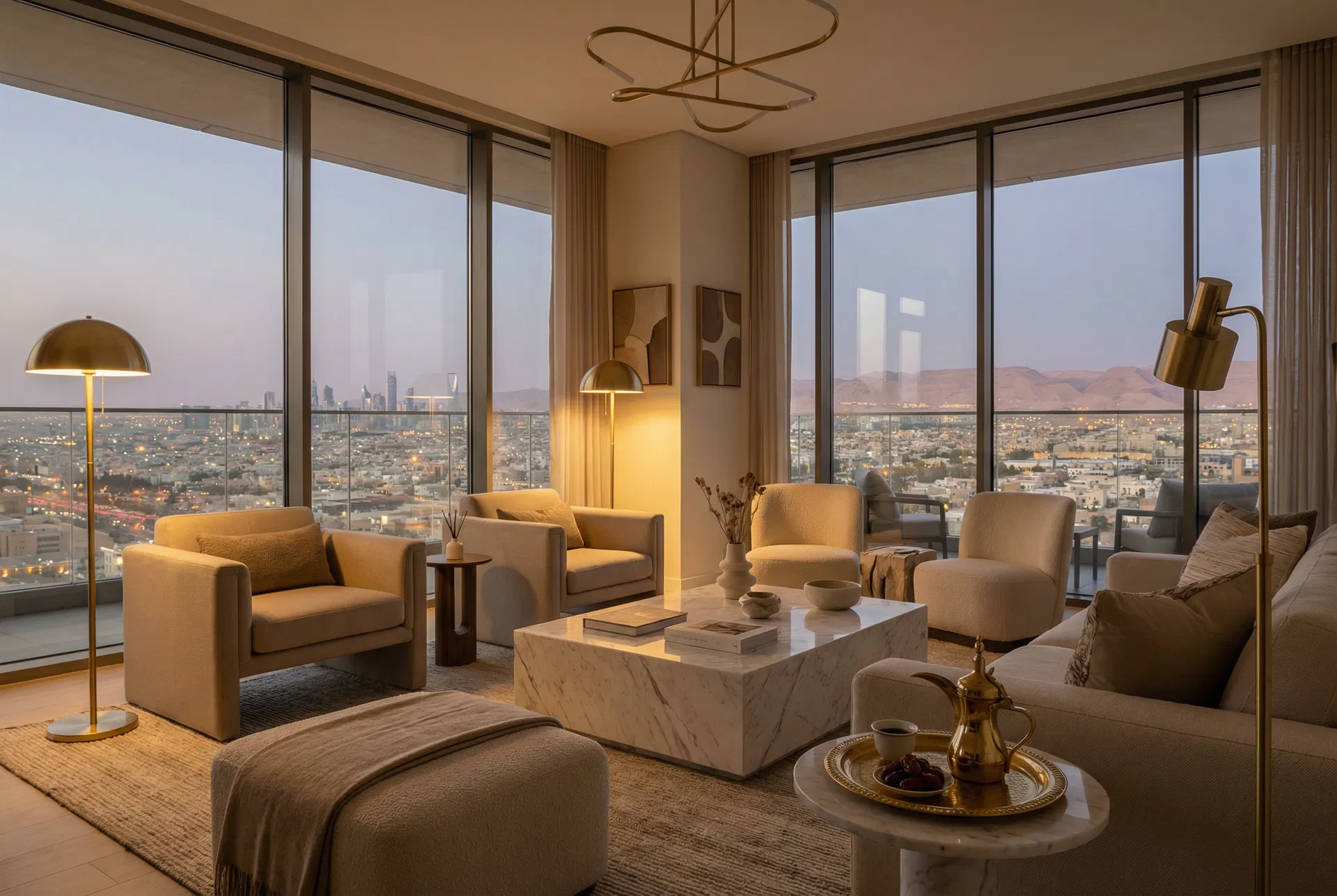 Luxury apartment interior in Saudi Arabia