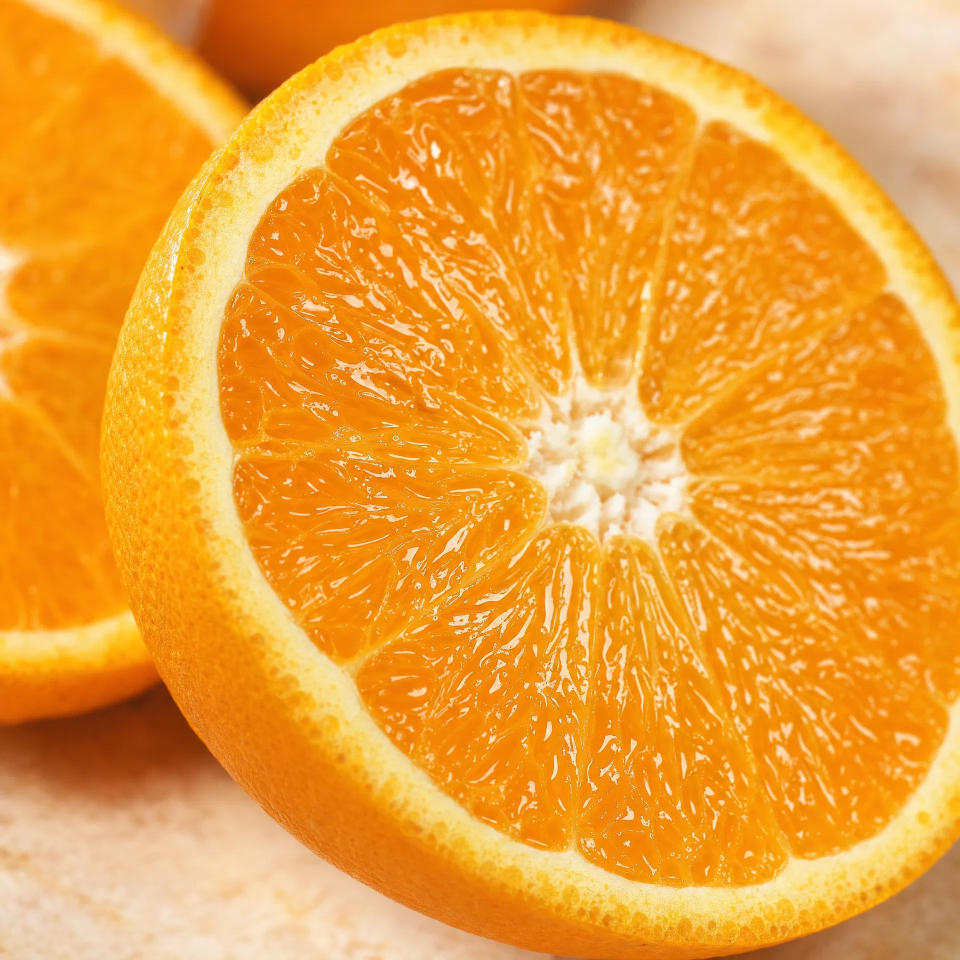 Vitamin C — fresh sliced orange macro photography
