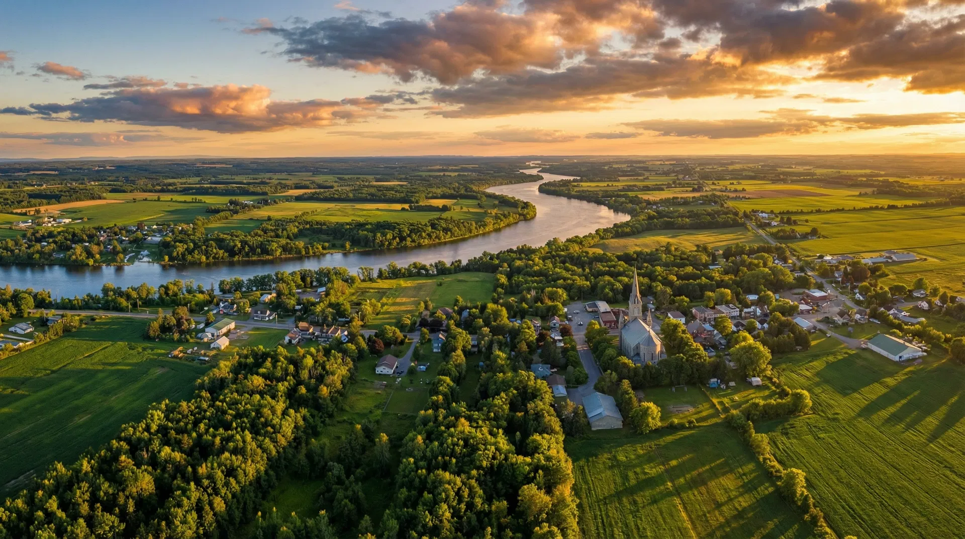 Aerial view of Prescott Russell County, Ontario
