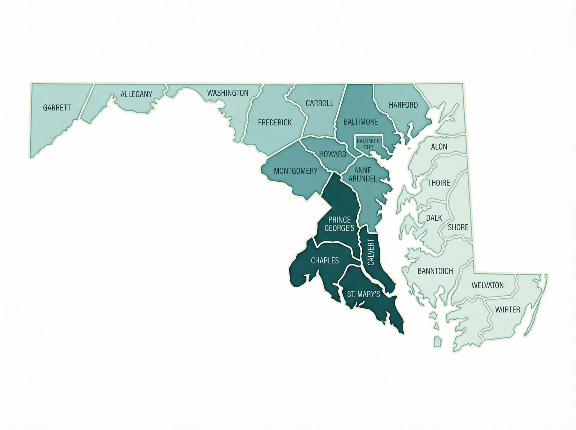 Maryland counties served by OEHS