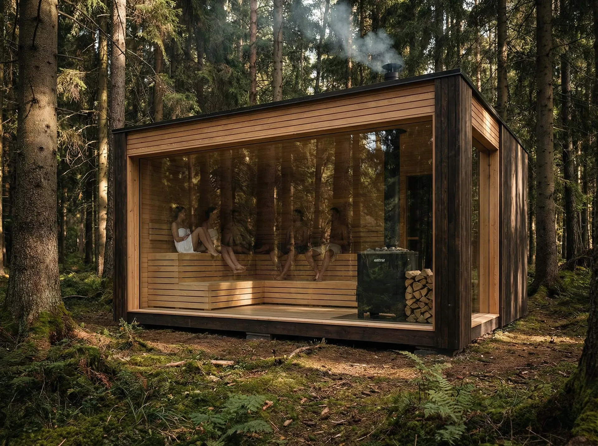 The Retreat: Landscape Integration · New Forest — bespoke luxury sauna installation by South Coast Sauna Co, Dorset & Hampshire