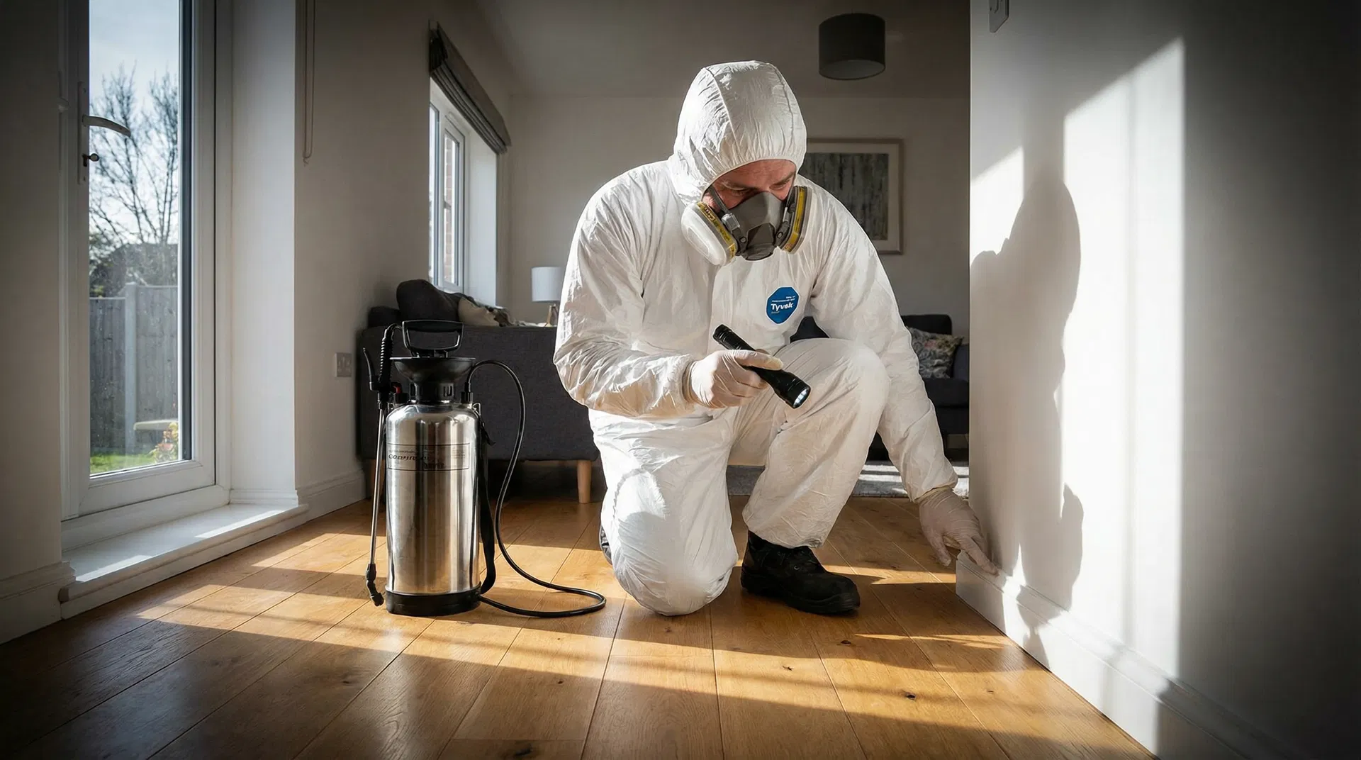 Fylde Pest Control technician inspecting a property