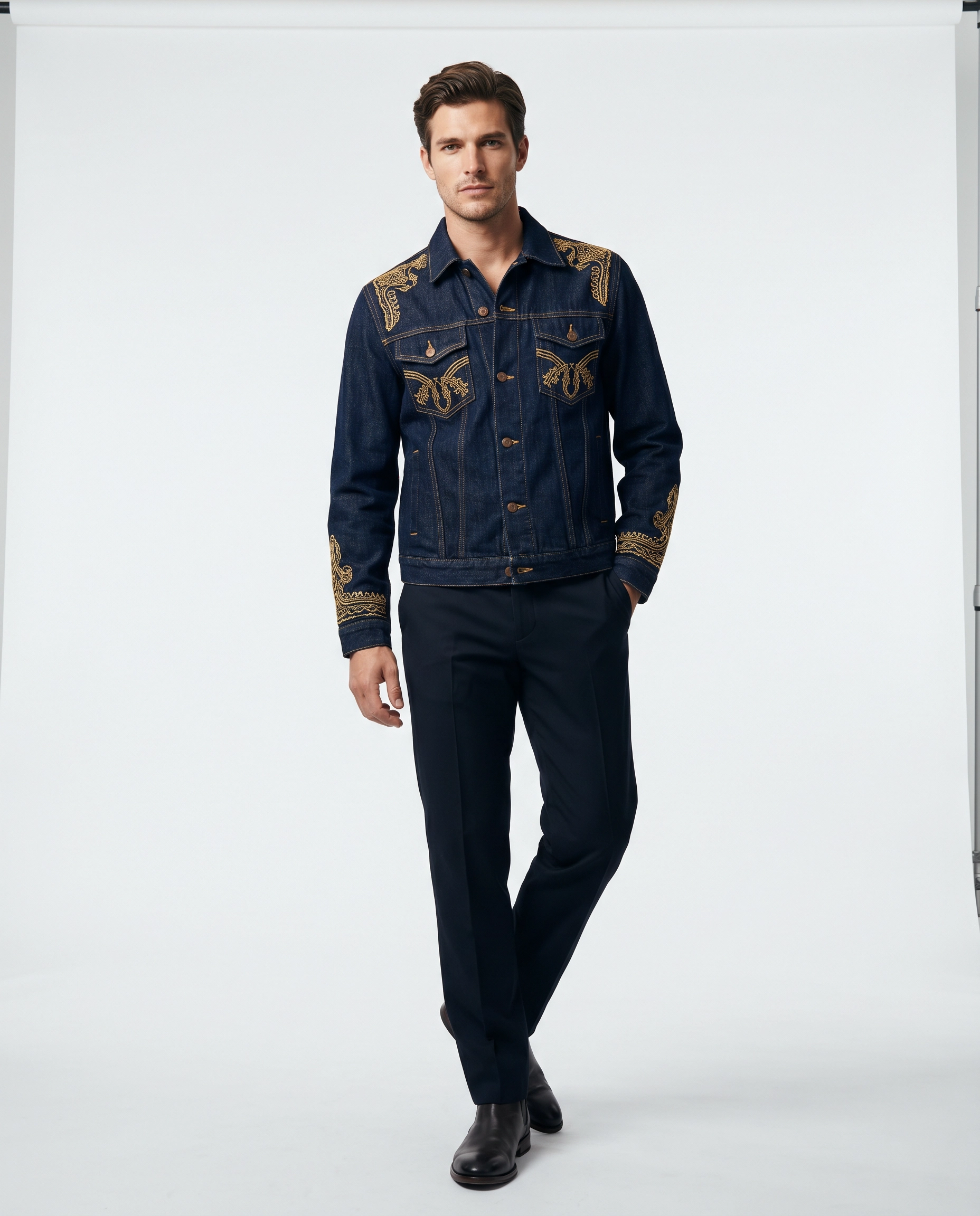 Indigo Gold Denim Jacket