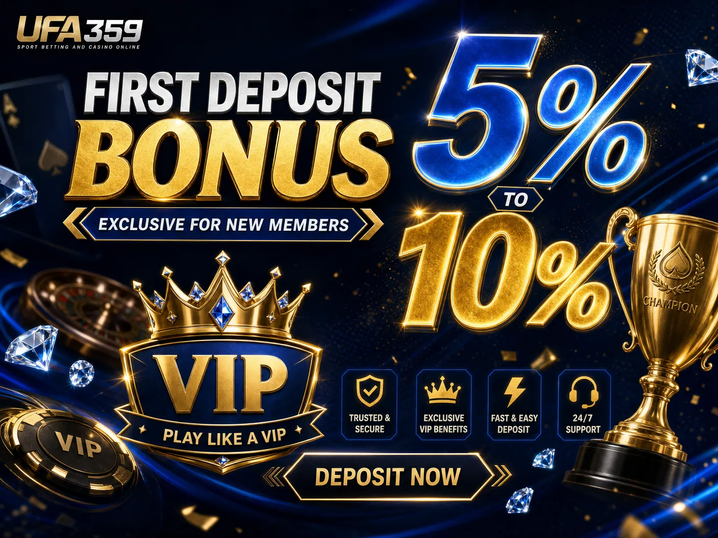 โปรโมชั่นฝากแรก 5%-10%