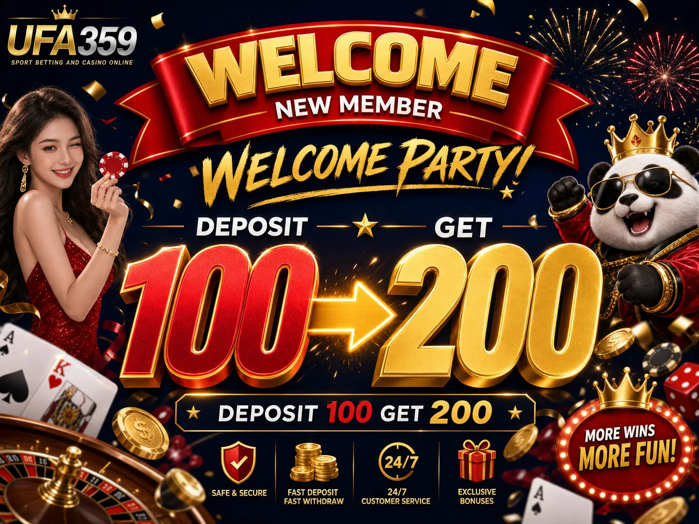 สมาชิกใหม่ ฝาก 100 รับ 200