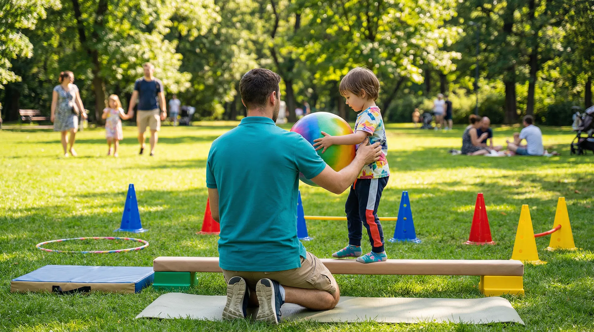 Physiotherapist working with a child