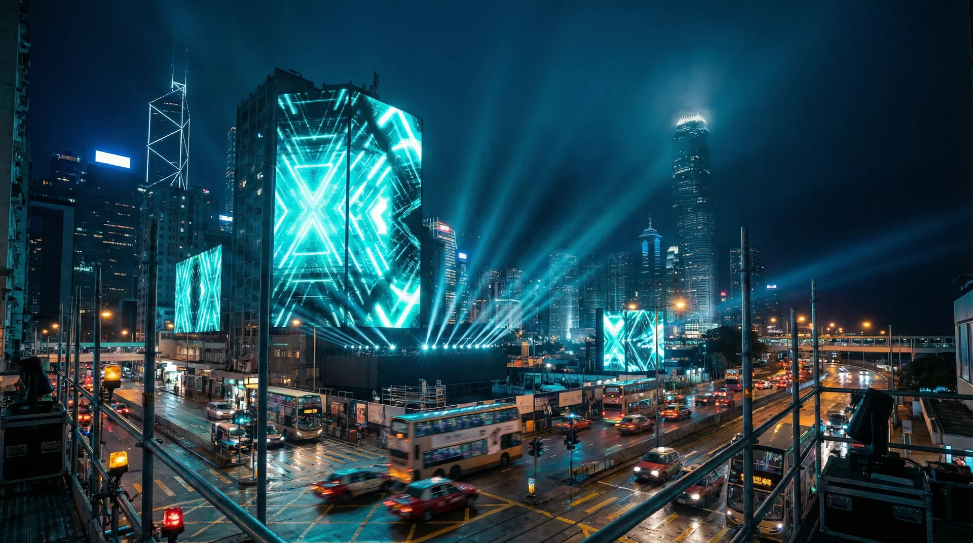 香港 LED 顯示屏夜景