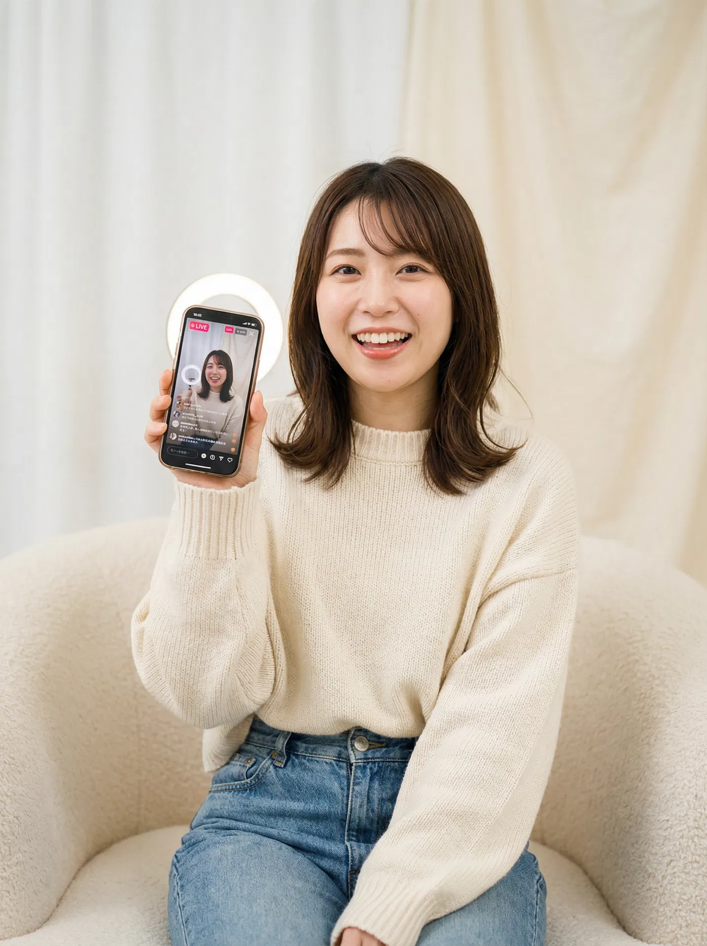 ライバーとして活躍する女性