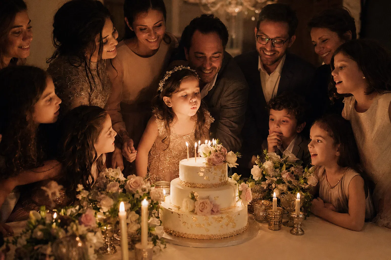 Moment du gâteau d'anniversaire en famille — Petits Grands Moments