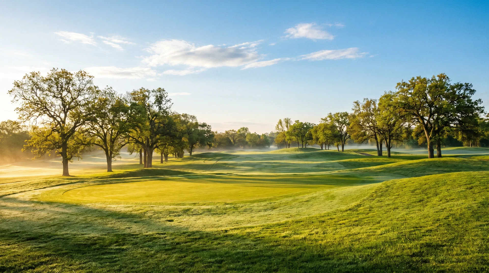 Beautiful golf course on a perfect morning