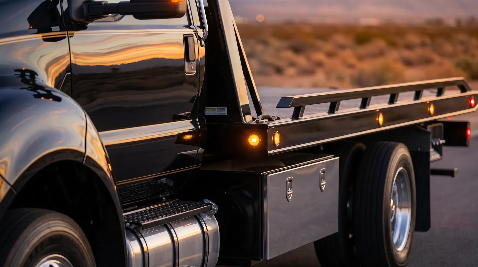 Tow truck detail close-up