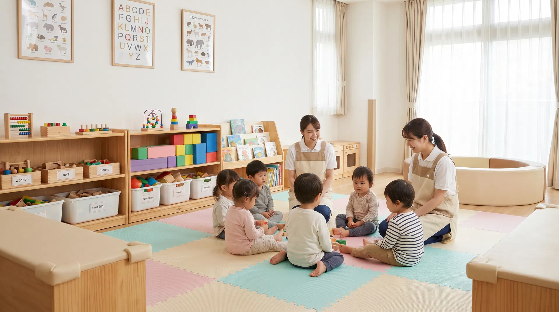 Allia's Childcare caregiver with children