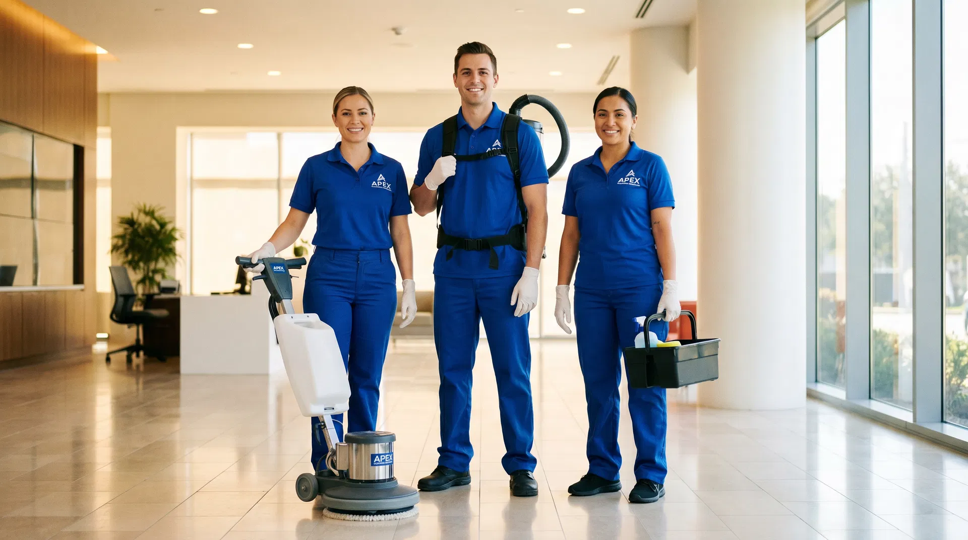 Professional cleaning team