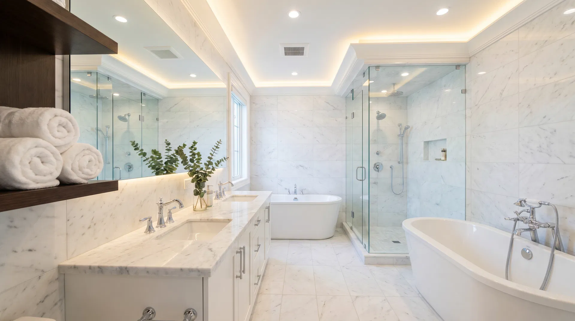 Luxurious bathroom after deep cleaning